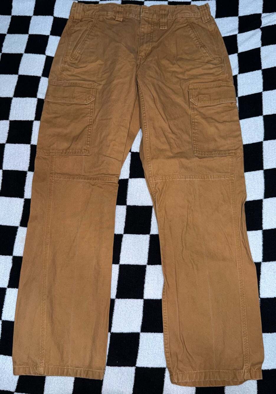 Brahma Brown Duck Canvas Cargo Work Pants Size 34x32